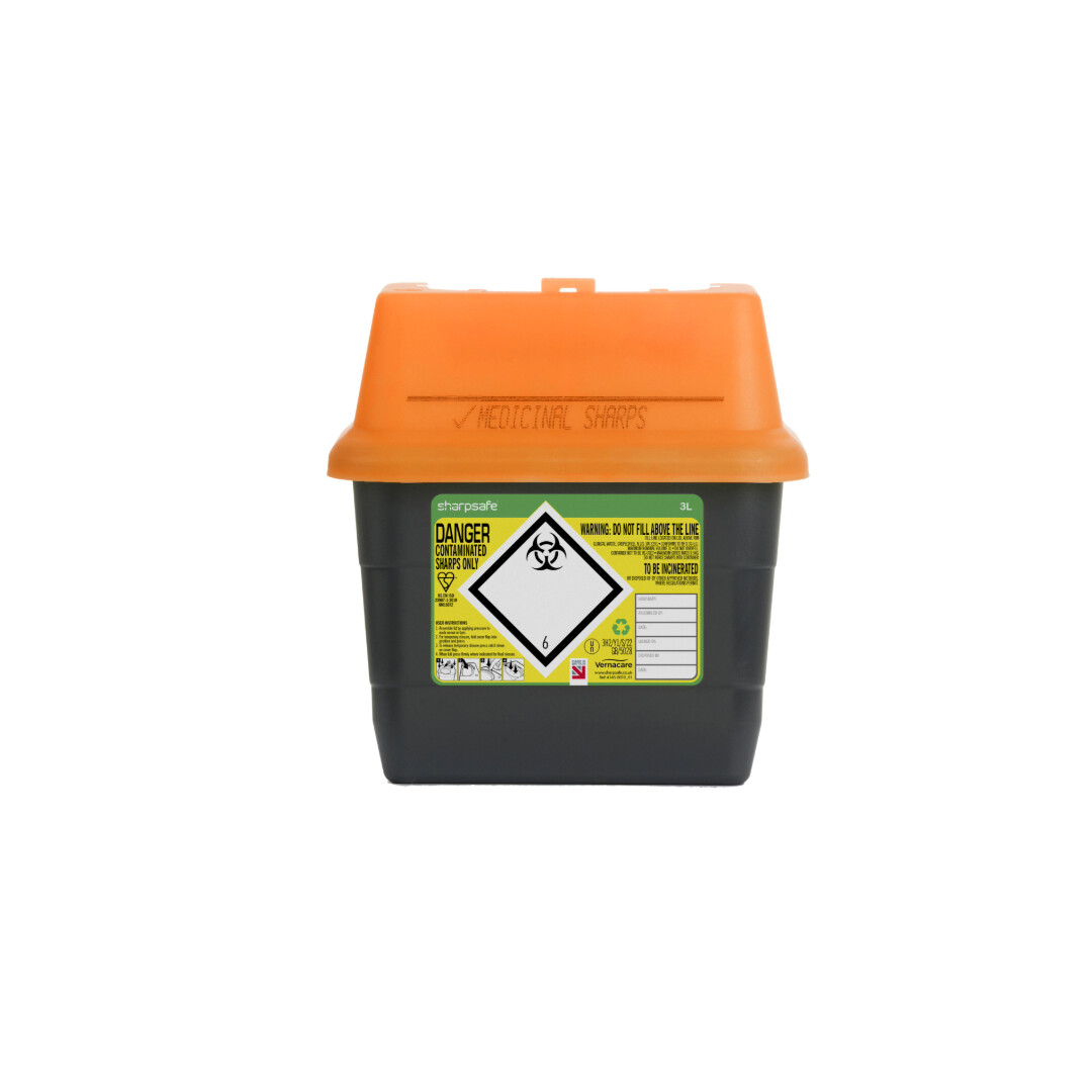 Orange Sharps Bin - auximage1