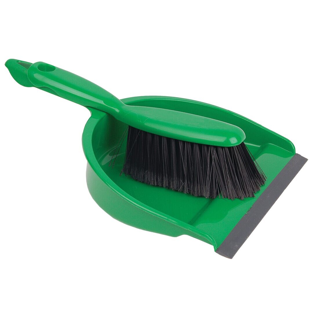 Soft Dustpan and Brush Set - Green - primary
