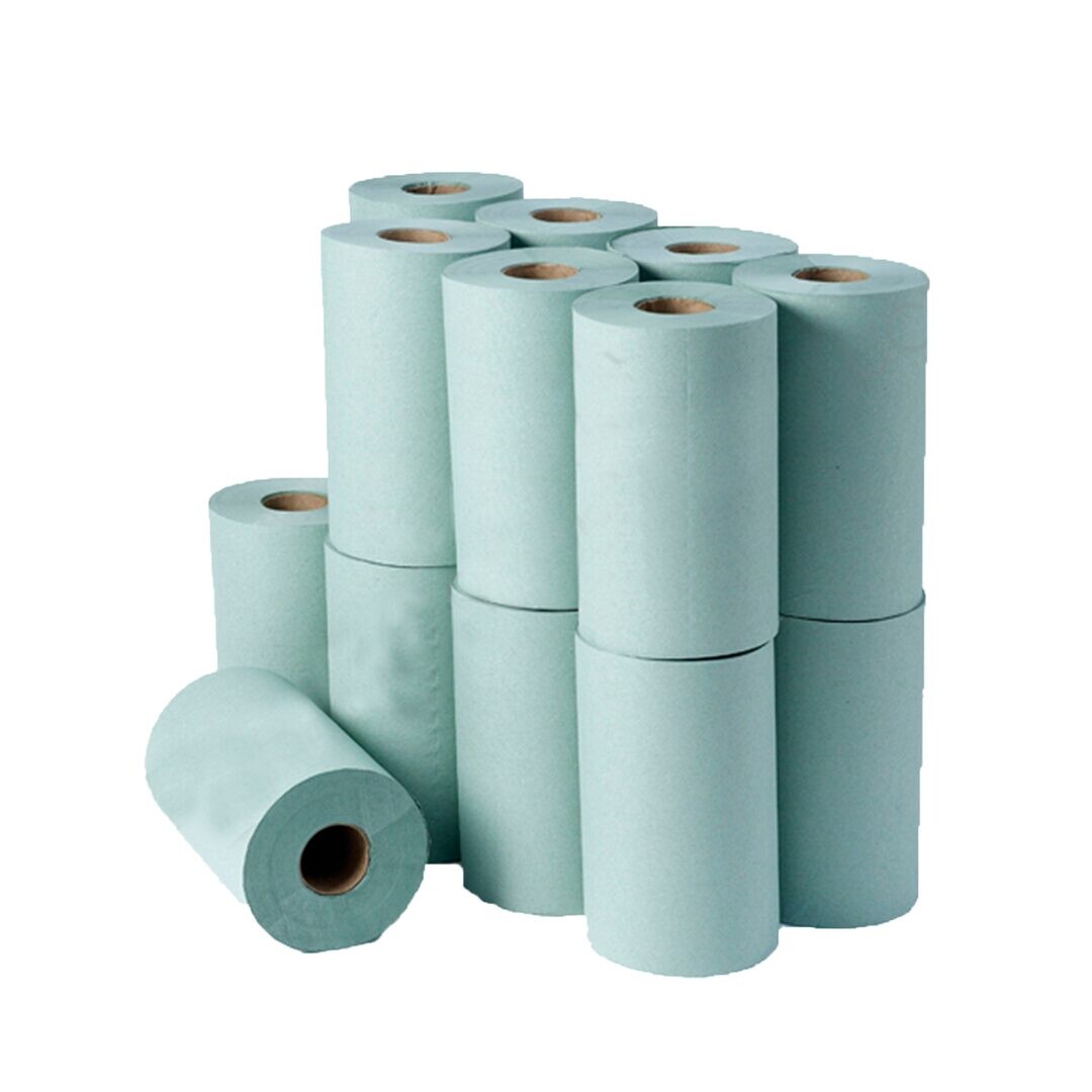 Heavy Duty Paper Roll 1-Ply Green 76m (Pack of 16) - primary