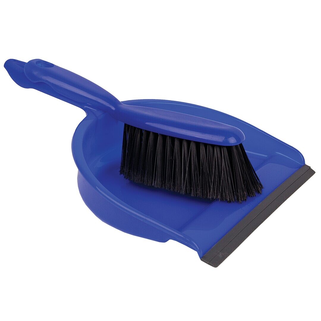 Soft Dustpan and Brush Set - Blue