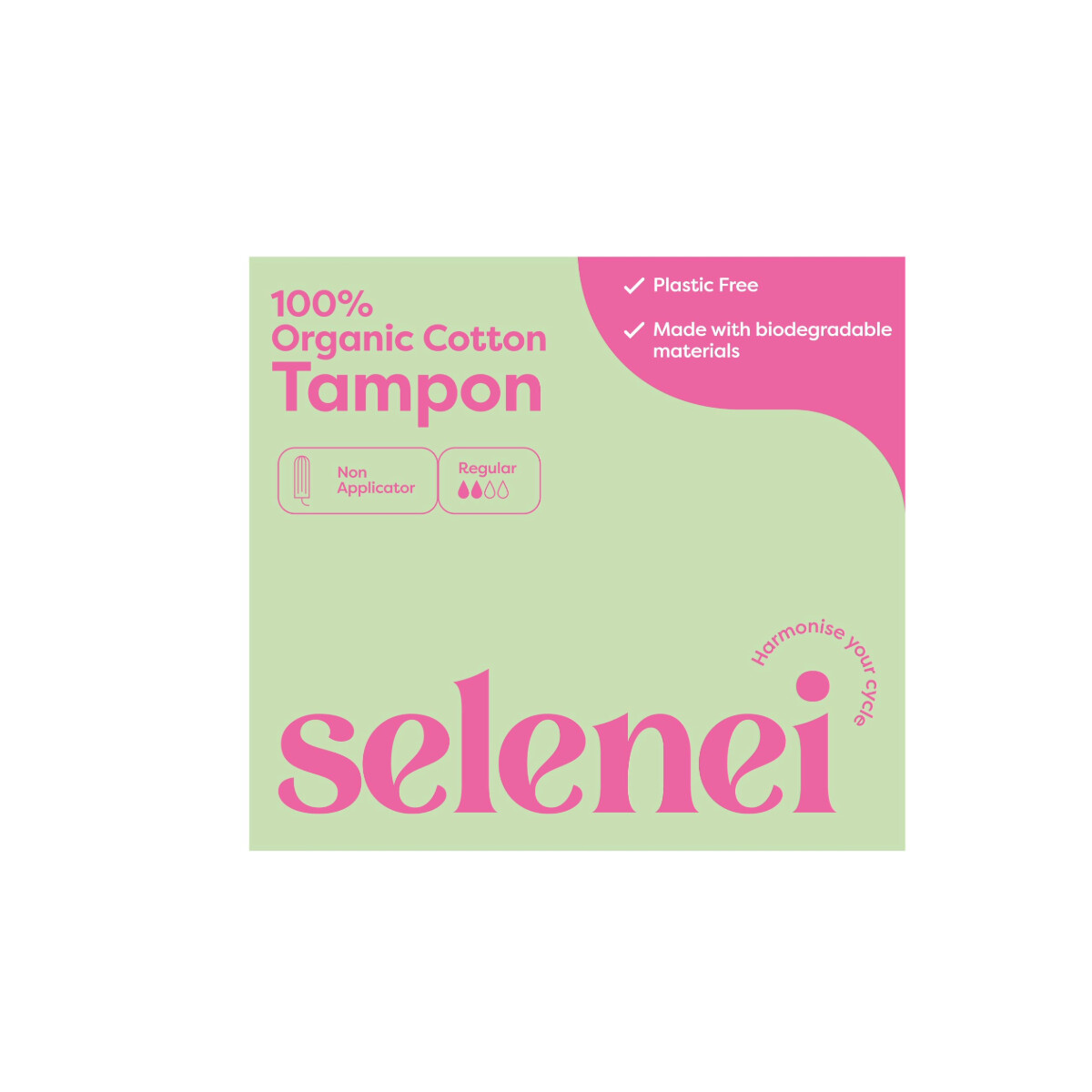Selenei Organic Non-Applicator Tampon 384 Boxes (2 Per Box)