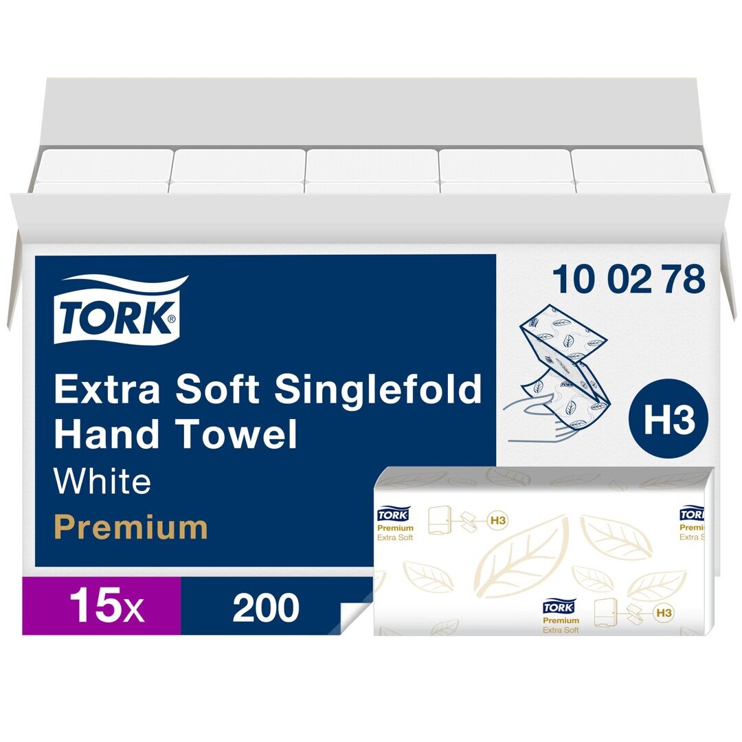 Tork Premium Interleaf Hand Towels Extra Soft 2-Ply 3000 sheets - White
