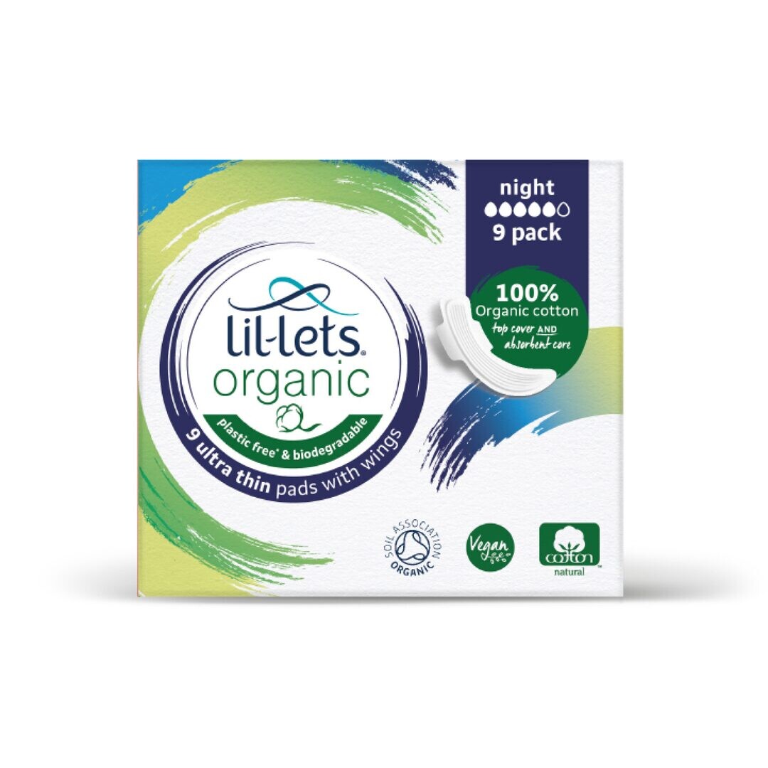 Lil-Lets Organic Pads Night 9 per pack