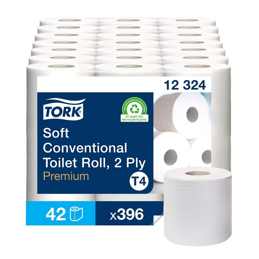 Tork Soft Premium 2-Ply Conventional Toilet Paper (Pack of 42)