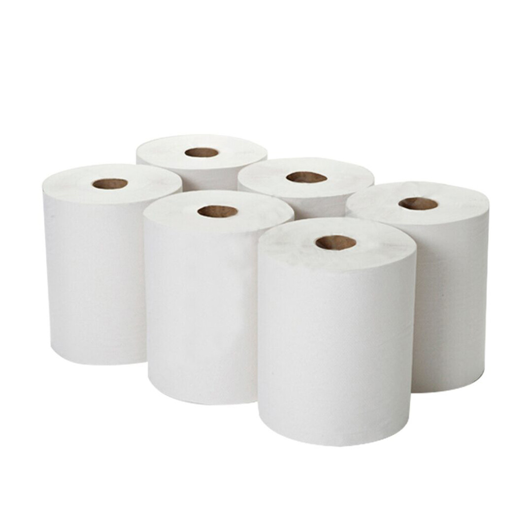 phs White 1-Ply Embossed Continuous Roll Towel (Pack of 6)