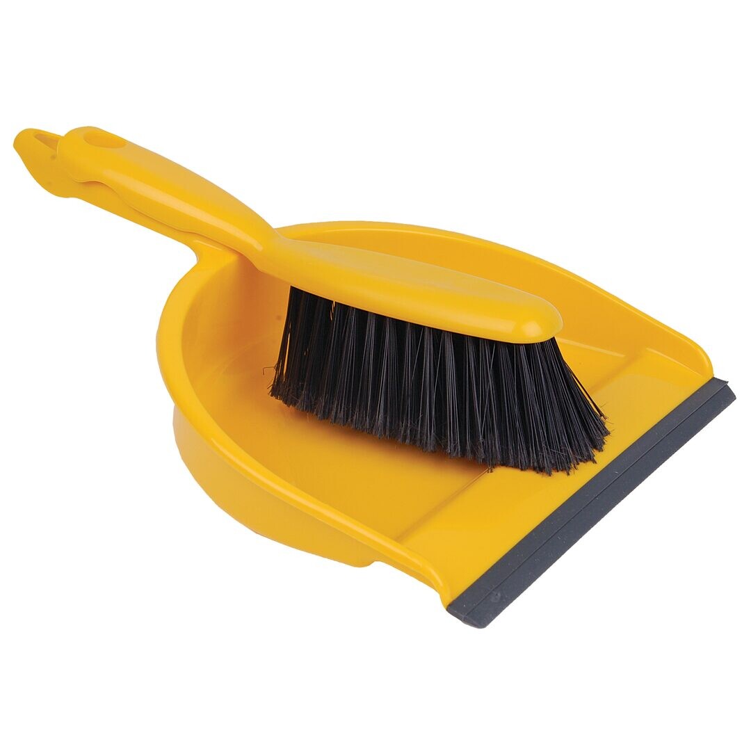 Soft Dustpan and Brush Set - Yellow