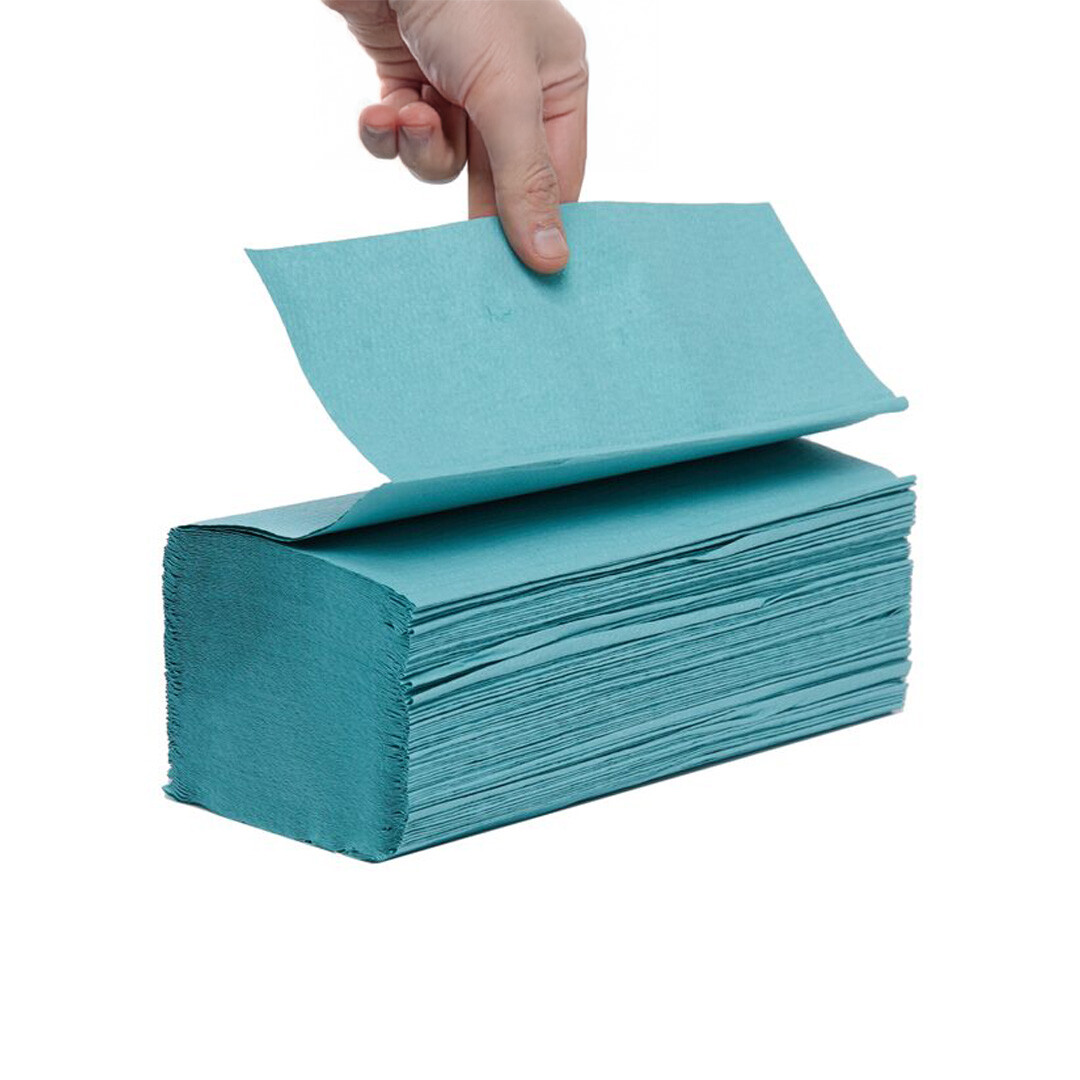 Single Fold Interleaf Hand Towels 1-Ply 5004 sheets - Green