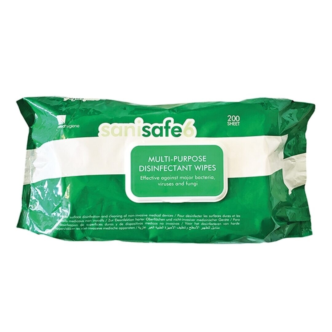 Sanisafe 6 Multipurpose Disinfectant Wipes (Pack of 200)