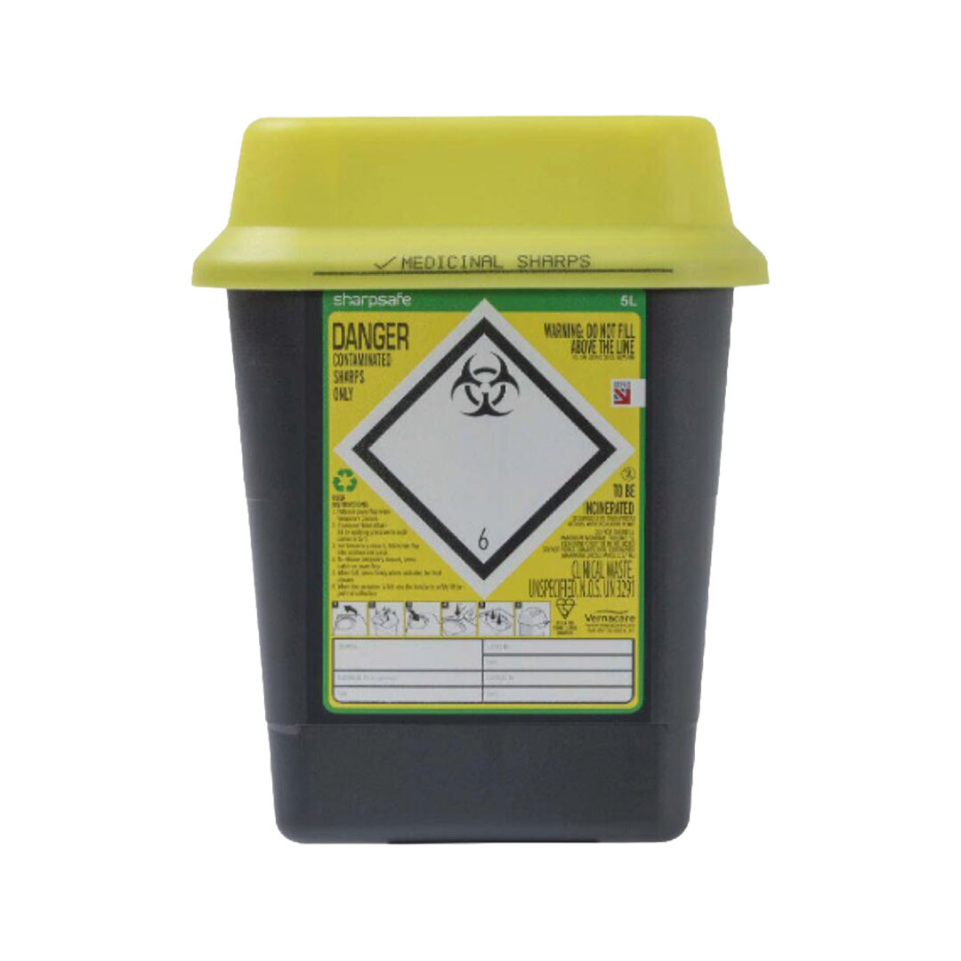 Yellow Sharps Bin - 5L