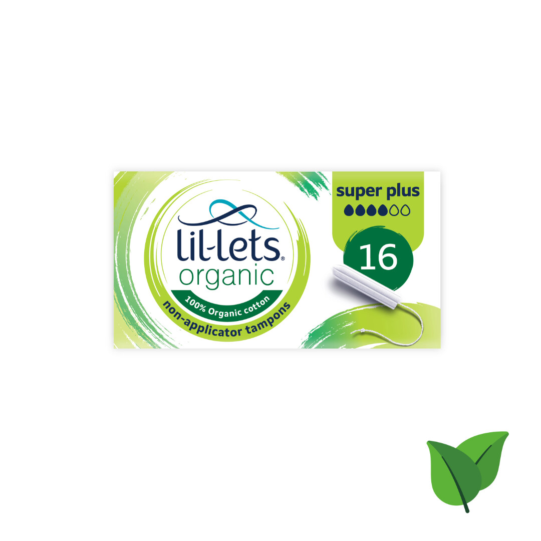 Lil-Lets Organic Non Applicator Super Plus 16 per pack